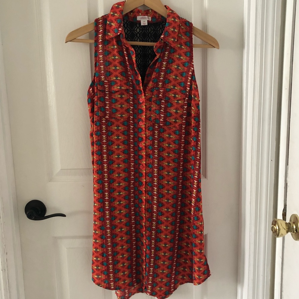 Xhilaration button down dress size petite small